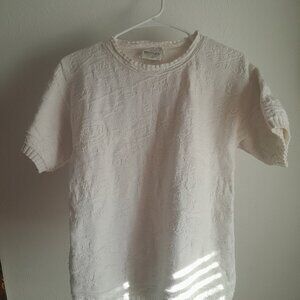 Winter white short sleeve sweater